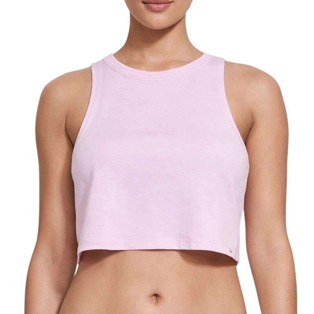 SKIMS Women's Boyfriend Cropped Tank - Cherry Blossom Light Pink - Small